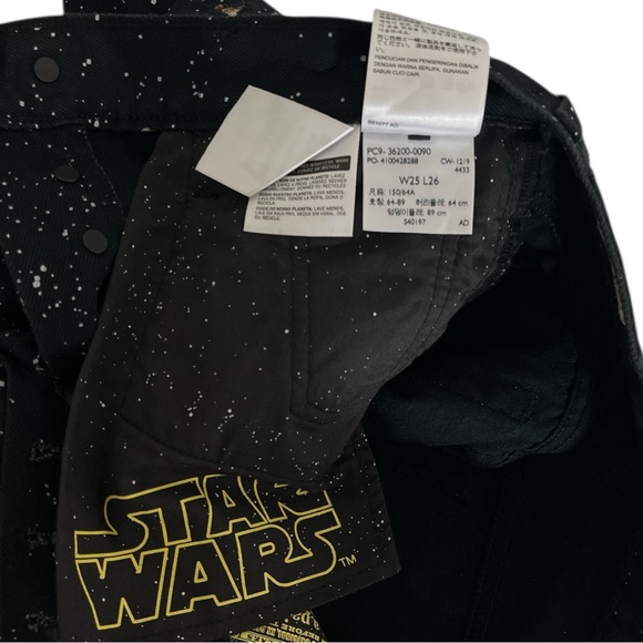 Levi’s X Star Wars 501 Original Straight Crop Jean size 25 in Black Multi - Picture 7 of 10